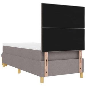 vidaXL Box Spring Bed with Pillows and Headboard Taupe 200 x 100 cm Fabric