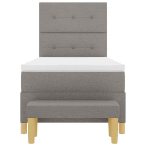 vidaXL Box Spring Bed with Pillows and Headboard Taupe 200 x 100 cm Fabric