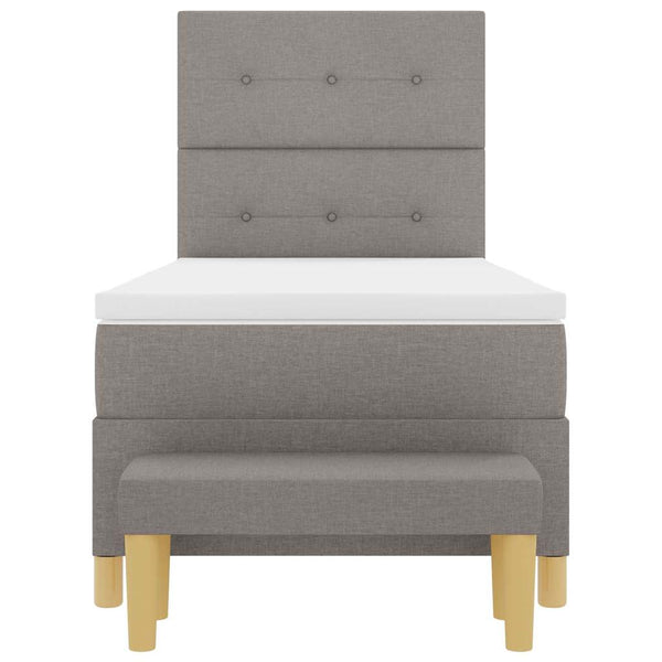 vidaXL Box Spring Bed with Pillows and Headboard Taupe 200 x 100 cm Fabric