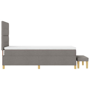 vidaXL Box Spring Bed with Pillows and Headboard Taupe 200 x 100 cm Fabric