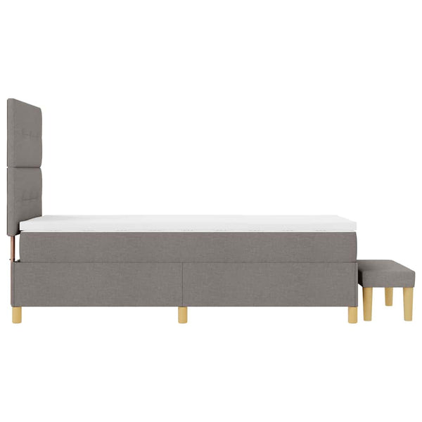 vidaXL Box Spring Bed with Pillows and Headboard Taupe 200 x 100 cm Fabric