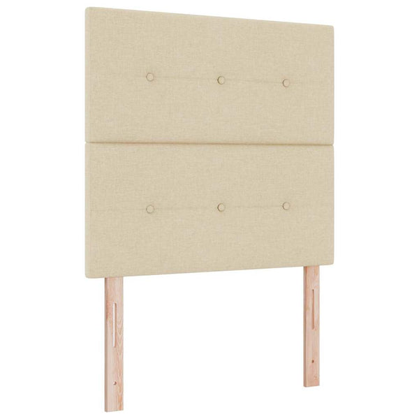 vidaXL Box Spring Bed with Headboard Cream 190 x 120 cm Fabric