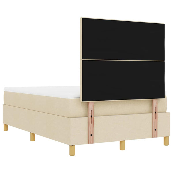 vidaXL Box Spring Bed with Headboard Cream 190 x 120 cm Fabric