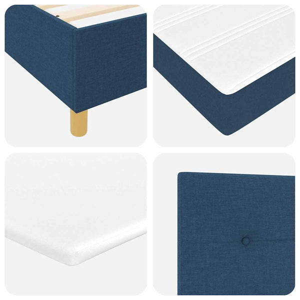 vidaXL Box Spring Bed with Headboard Blue 190 x 120 cm Fabric