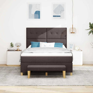 vidaXL Box Spring Bed with Pillows Dark Brown 200 x 140 cm Fabric