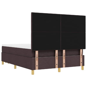 vidaXL Box Spring Bed with Pillows Dark Brown 200 x 140 cm Fabric