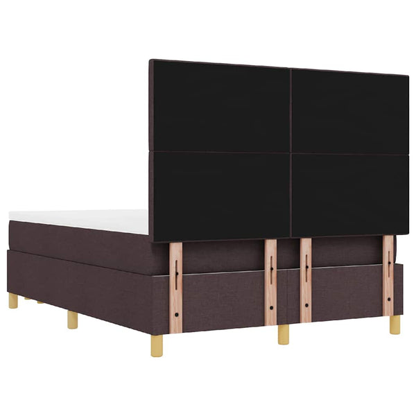 vidaXL Box Spring Bed with Pillows Dark Brown 200 x 140 cm Fabric