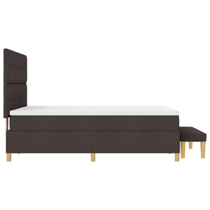 vidaXL Box Spring Bed with Pillows Dark Brown 200 x 140 cm Fabric