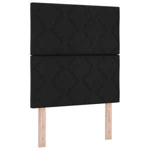 vidaXL Box Spring Bed with Pillows and Headboard Black 200 x 80 cm Fabric