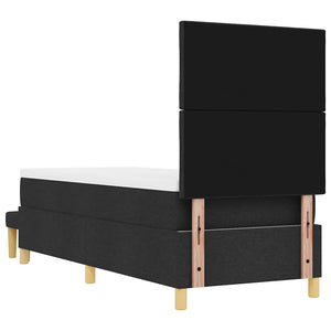 vidaXL Box Spring Bed with Pillows and Headboard Black 200 x 80 cm Fabric