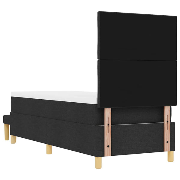 vidaXL Box Spring Bed with Pillows and Headboard Black 200 x 80 cm Fabric