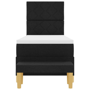vidaXL Box Spring Bed with Pillows and Headboard Black 200 x 80 cm Fabric