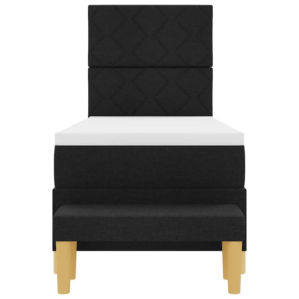 vidaXL Box Spring Bed with Pillows and Headboard Black 200 x 80 cm Fabric