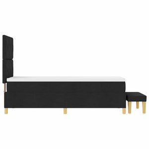 vidaXL Box Spring Bed with Pillows and Headboard Black 200 x 80 cm Fabric