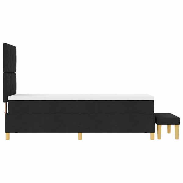 vidaXL Box Spring Bed with Pillows and Headboard Black 200 x 80 cm Fabric