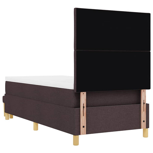 vidaXL Box Spring Bed with Pillows Dark Brown 200 x 100 cm Fabric