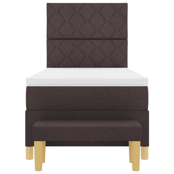 vidaXL Box Spring Bed with Pillows Dark Brown 200 x 100 cm Fabric