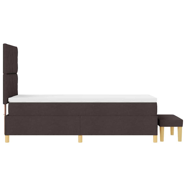 vidaXL Box Spring Bed with Pillows Dark Brown 200 x 100 cm Fabric