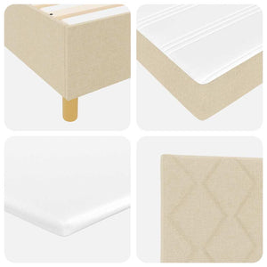 vidaXL Box Spring Bed with Pillows and Headboard Cream 200 x 100 cm Fabric