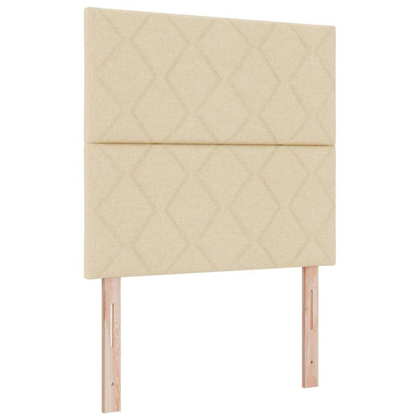 vidaXL Box Spring Bed with Pillows and Headboard Cream 200 x 100 cm Fabric