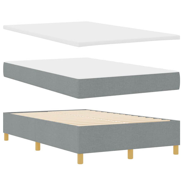 vidaXL Box Spring Bed with Cushions Light Grey 190 x 120 cm Fabric