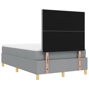 vidaXL Box Spring Bed with Cushions Light Grey 190 x 120 cm Fabric