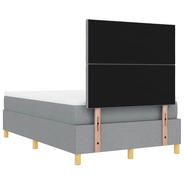 vidaXL Box Spring Bed with Cushions Light Grey 190 x 120 cm Fabric