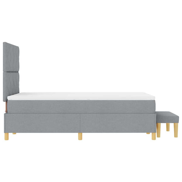 vidaXL Box Spring Bed with Cushions Light Grey 190 x 120 cm Fabric