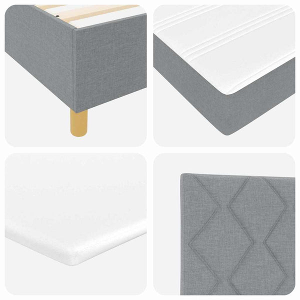 vidaXL Box Spring Bed with Pillows Light Grey 200 x 120 cm Fabric