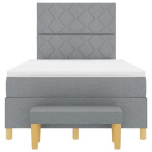 vidaXL Box Spring Bed with Pillows Light Grey 200 x 120 cm Fabric