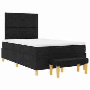 vidaXL Box Spring Bed with Pillows Black 200 x 120 cm Fabric
