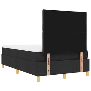 vidaXL Box Spring Bed with Pillows Black 200 x 120 cm Fabric