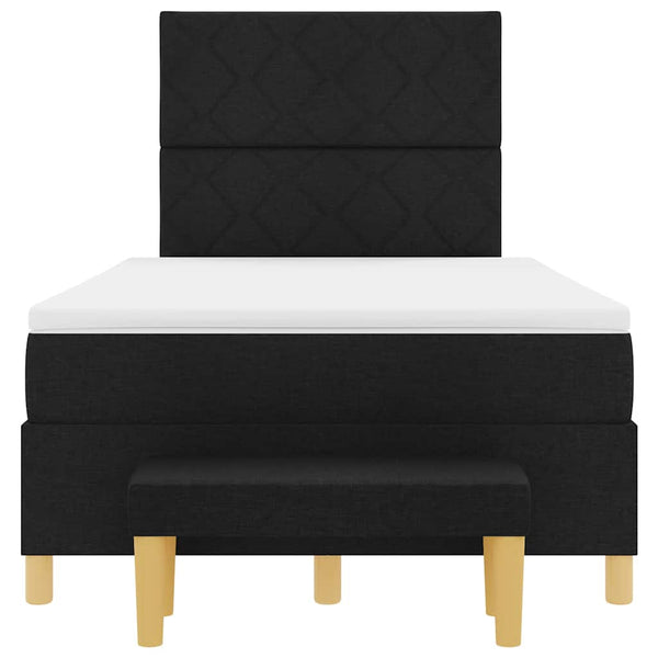 vidaXL Box Spring Bed with Pillows Black 200 x 120 cm Fabric