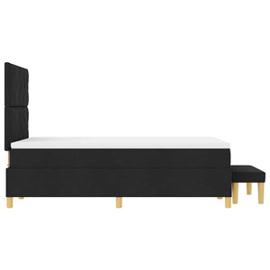vidaXL Box Spring Bed with Pillows Black 200 x 120 cm Fabric