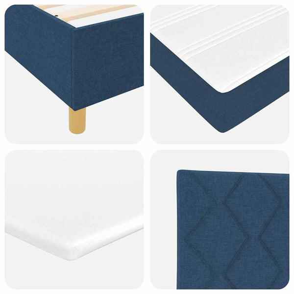 vidaXL Box Spring Bed with Pillows with Headboard Blue 200 x 120 cm Fabric
