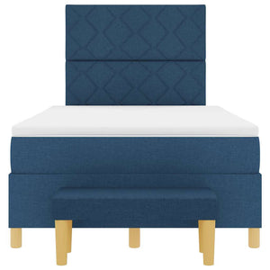 vidaXL Box Spring Bed with Pillows with Headboard Blue 200 x 120 cm Fabric