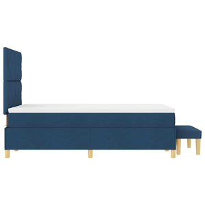 vidaXL Box Spring Bed with Pillows with Headboard Blue 200 x 120 cm Fabric