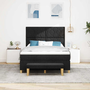 vidaXL Box Spring Bed with Pillows Black 200 x 160 cm Fabric
