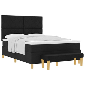 vidaXL Box Spring Bed with Pillows Black 200 x 160 cm Fabric