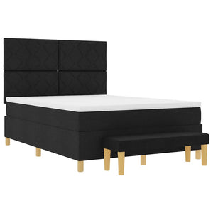 vidaXL Box Spring Bed with Pillows Black 200 x 160 cm Fabric
