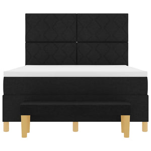 vidaXL Box Spring Bed with Pillows Black 200 x 160 cm Fabric
