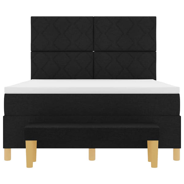 vidaXL Box Spring Bed with Pillows Black 200 x 160 cm Fabric