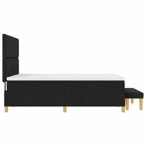 vidaXL Box Spring Bed with Pillows Black 200 x 160 cm Fabric