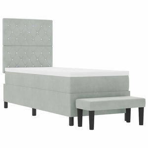 vidaXL Box Spring Bed with Pillows and Headboard Light Grey 200 x 80 cm Velvet