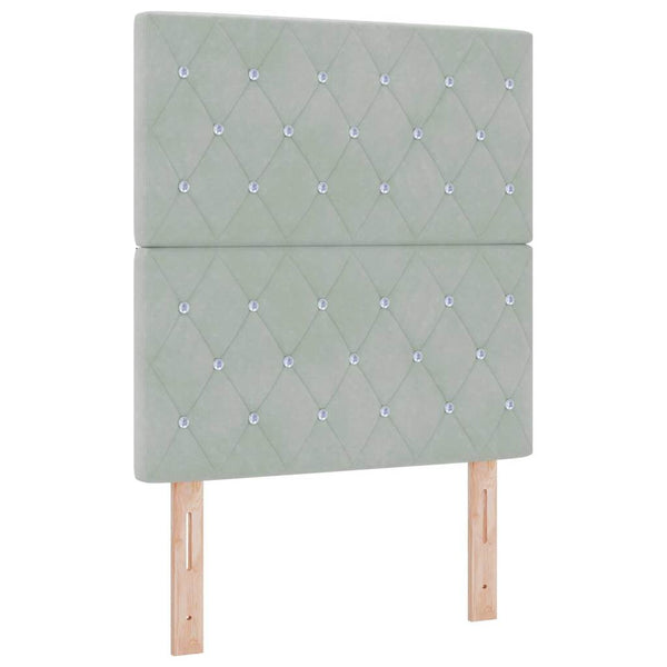 vidaXL Box Spring Bed with Pillows and Headboard Light Grey 200 x 80 cm Velvet