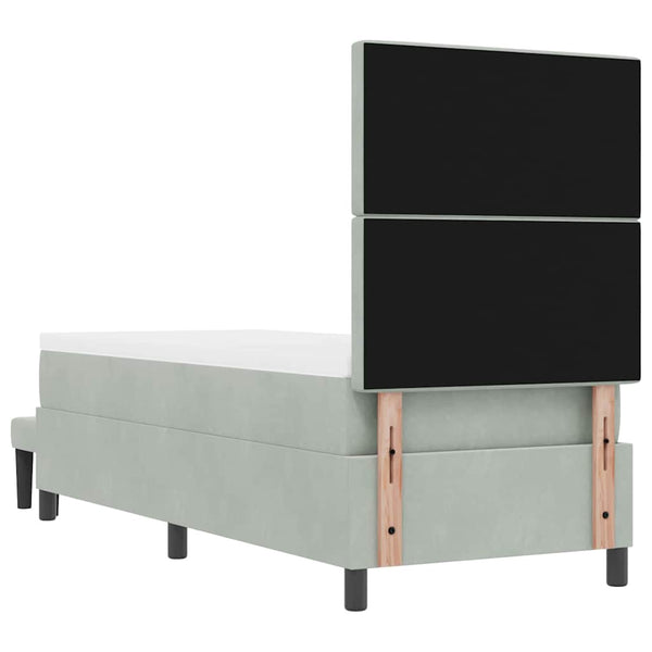 vidaXL Box Spring Bed with Pillows and Headboard Light Grey 200 x 80 cm Velvet