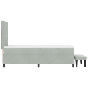 vidaXL Box Spring Bed with Pillows and Headboard Light Grey 200 x 80 cm Velvet