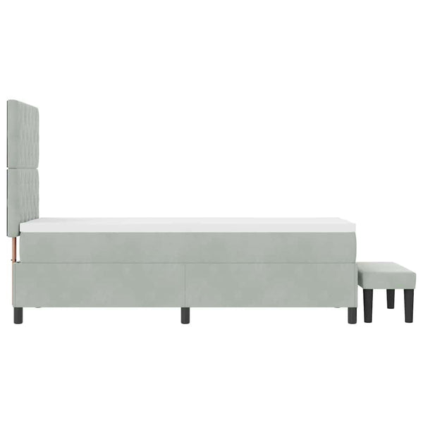 vidaXL Box Spring Bed with Pillows and Headboard Light Grey 200 x 80 cm Velvet