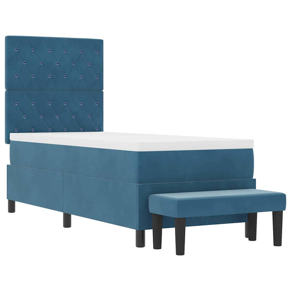 vidaXL Box Spring Bed with Cushions Dark Blue 200 x 80 cm Velvet