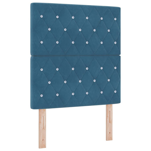 vidaXL Box Spring Bed with Cushions Dark Blue 200 x 80 cm Velvet